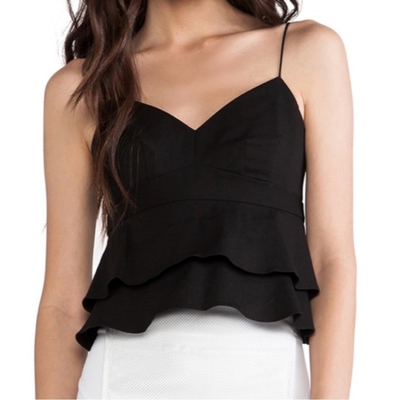 Nanette Lepore Tops - Nanette Lepore Guilty Pleasure Peplum Style Crop Top Black Size 8